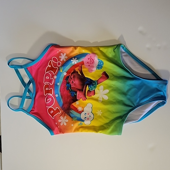 DreamWorks Trolls Poppy One Piece Girls Bathing Suit Size 4/5 - Picture 2 of 10